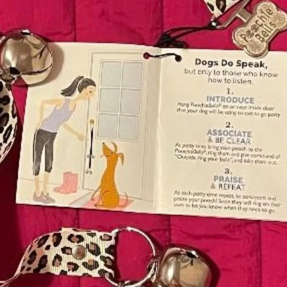 NWT LEOPARD PRINT POOCHIE BELLS ~ DOGGIE POTTIE DOORBELL TRAINING FOR PUPS DOGS
